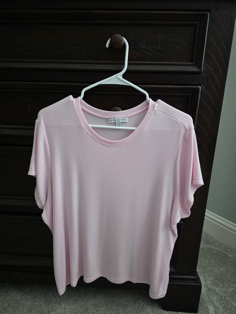 Soft Light Pink Short Sleeve Crewneck Tee